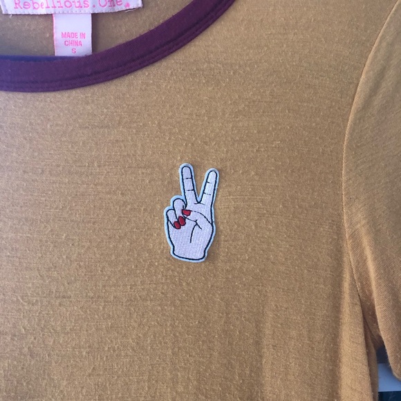 ❌DONATED❌Peace Out ✌️ Ringer Tee - Picture 2 of 6